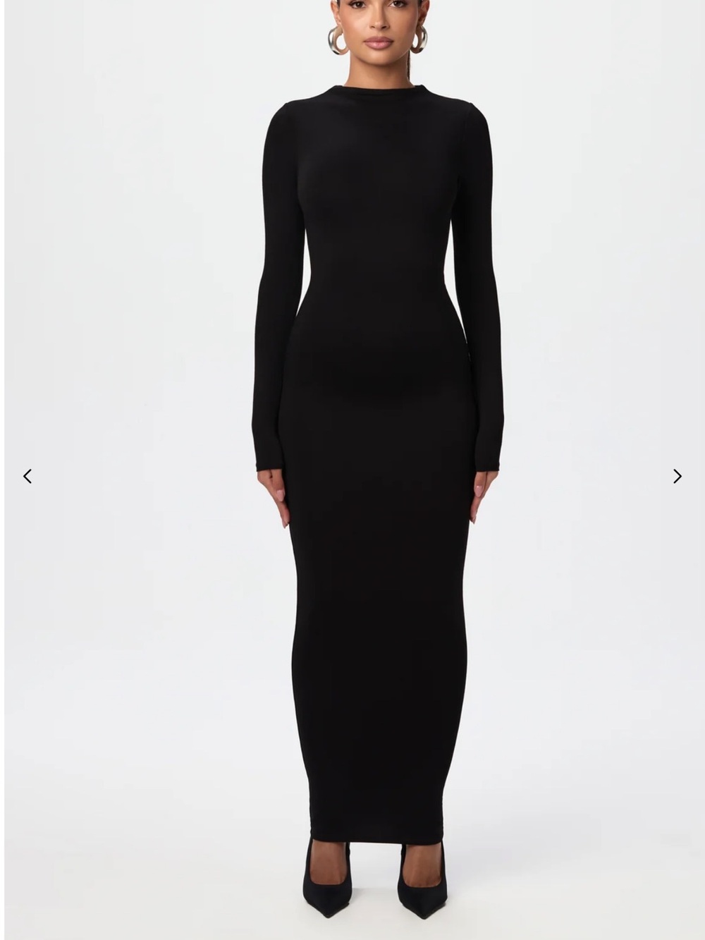 Naked Wardrobe smooth mock neck maxi dress- chocolate brown